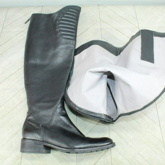 Kenneth Cole Think Ur Tough Black Leather Back Zip Tall Boots Size 6 M - Picture 7 of 9